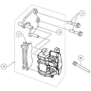 54211-00 / Original Silence S01 Bremssattel vorne passend fr alle S01, S01+ L3e und Seat Mo/ Performance  inkl. Bremsbelag und Halterung ohne Logo, Teile Nr. 10