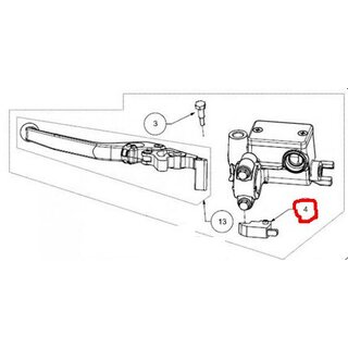 64110-01/ S01 oder Seat Mo originaler linker Bremslichtschalter Hinterrad, Teile Nr. 4 mit Kabel und Stecker