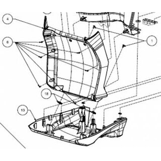 Silence S01/ Seat Mo untere zentrale Bodenplatte Kunstoff schwarz (Quilla Central Negro), Nr. S01-46183-3000, Part Nr. 13